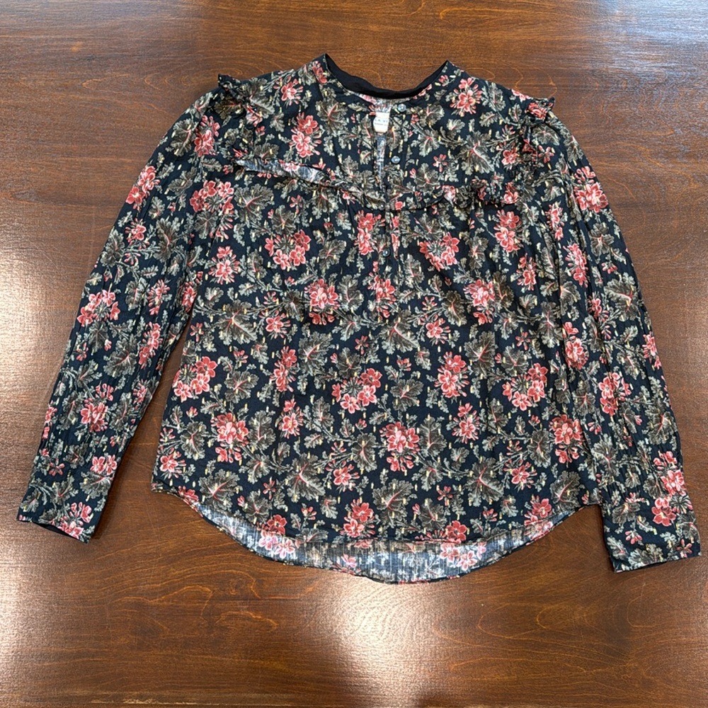 La Vie by Rebecca Taylor Black Floral Blouse